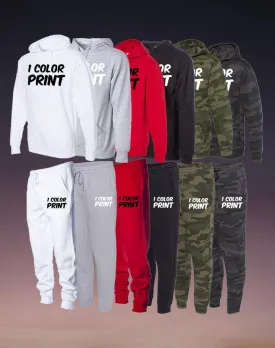 24 1-Color Print Jogger Sets