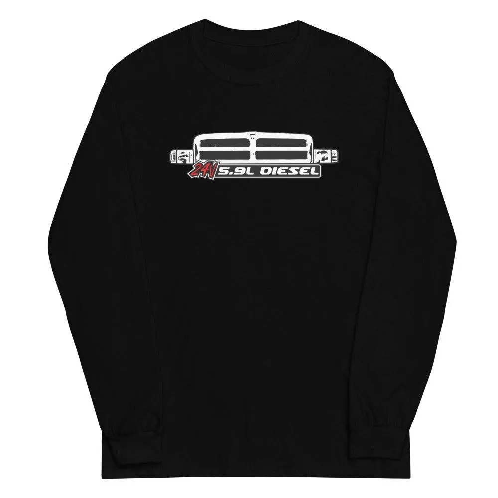 24v 5.9 Diesel Long Sleeve Shirt With 2nd Gen Truck Grille Graphic Tee