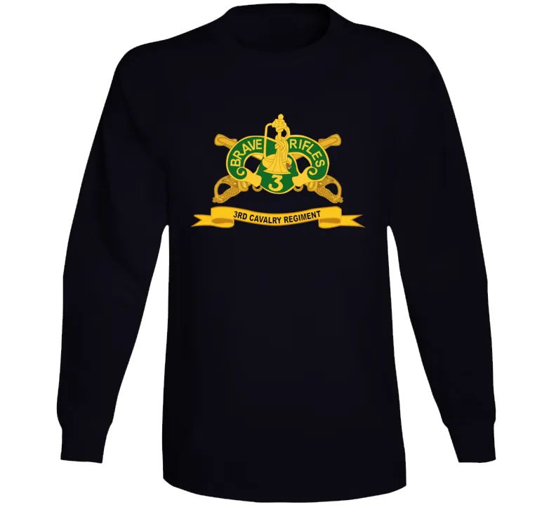 3rd Cavalry Regiment w Br - Ribbon Long Sleeve