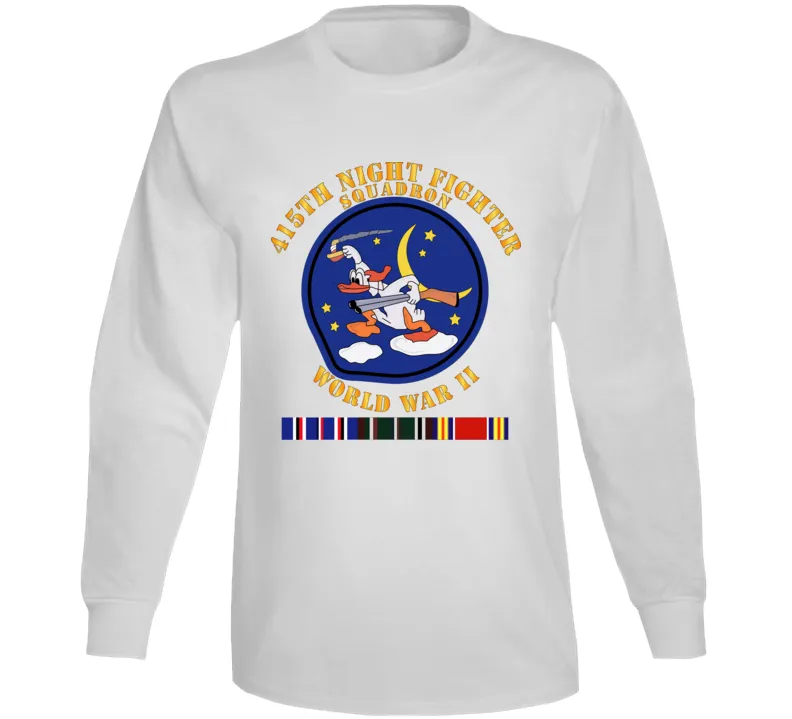 AAC - 415th Night Fighter Squadron - WWII w EU SVC V1 Long Sleeve