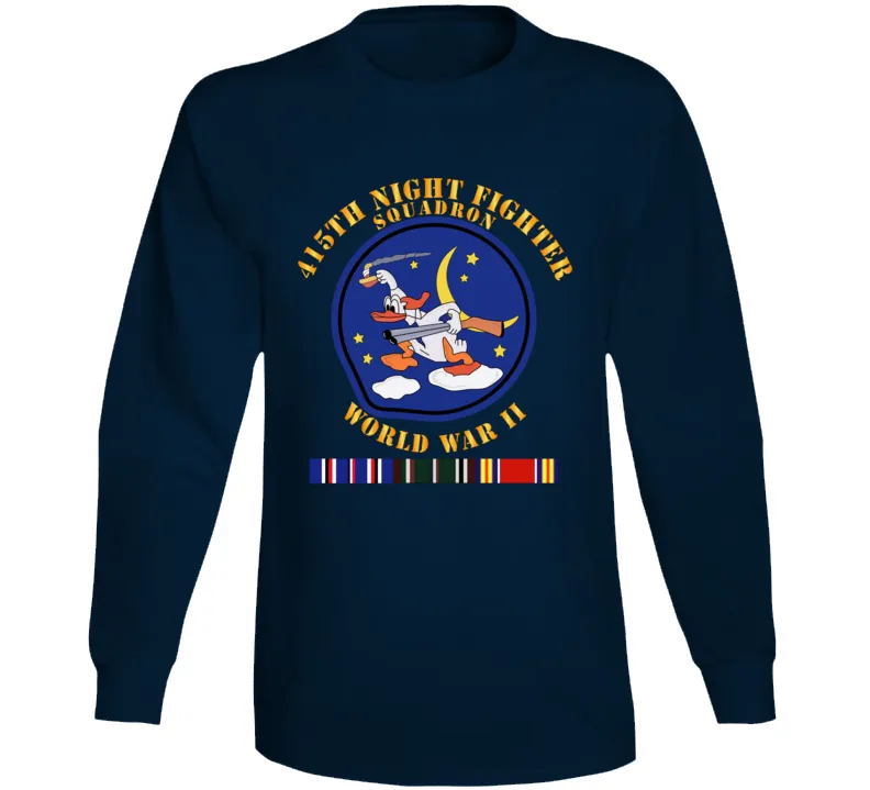 AAC - 415th Night Fighter Squadron - WWII w EU SVC V1 Long Sleeve