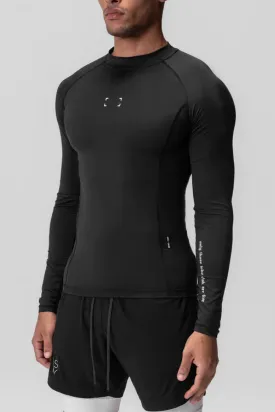 ASRV Warpflexx™ Compression Mock Neck Long Sleeve Tee - Black