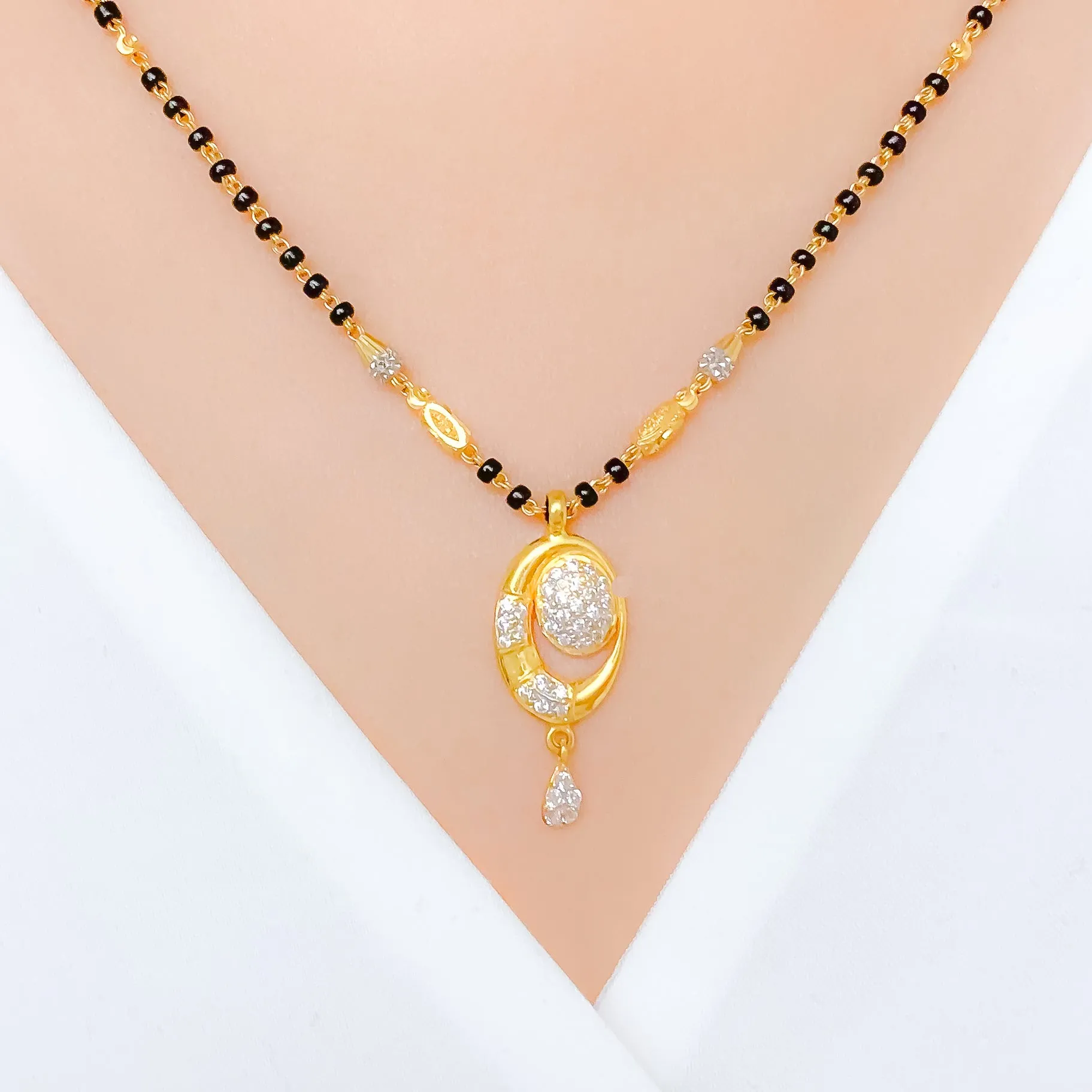 Asymmetrical CZ Mangalsutra