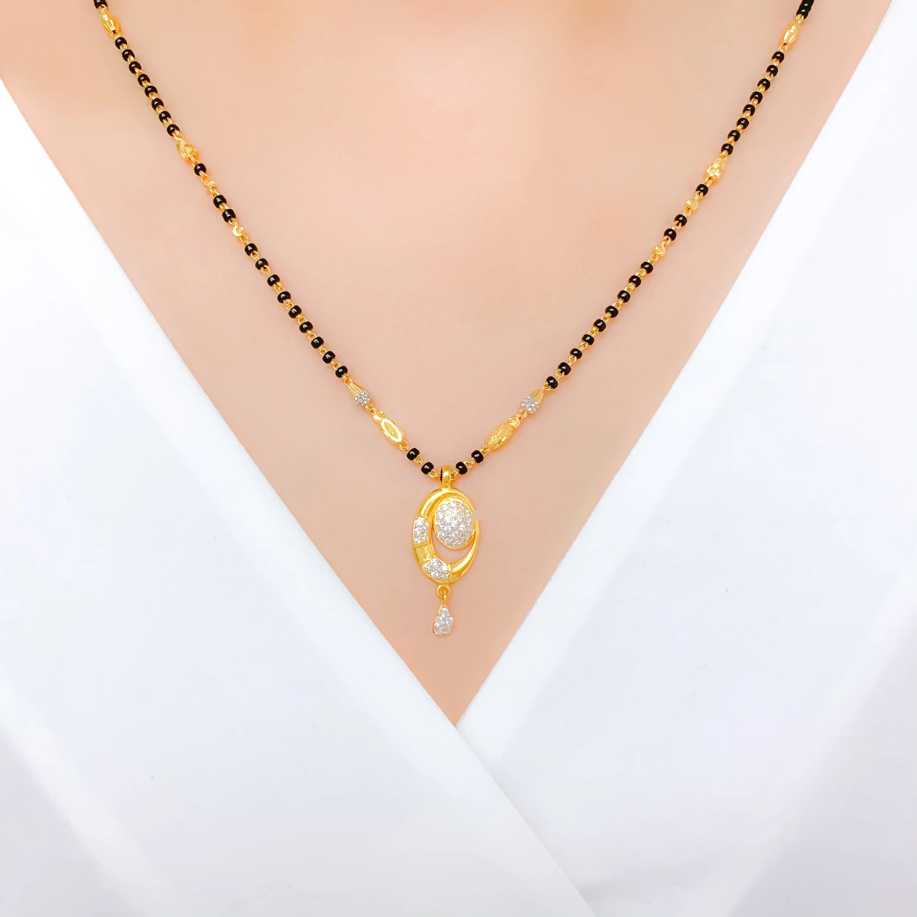 Asymmetrical CZ Mangalsutra