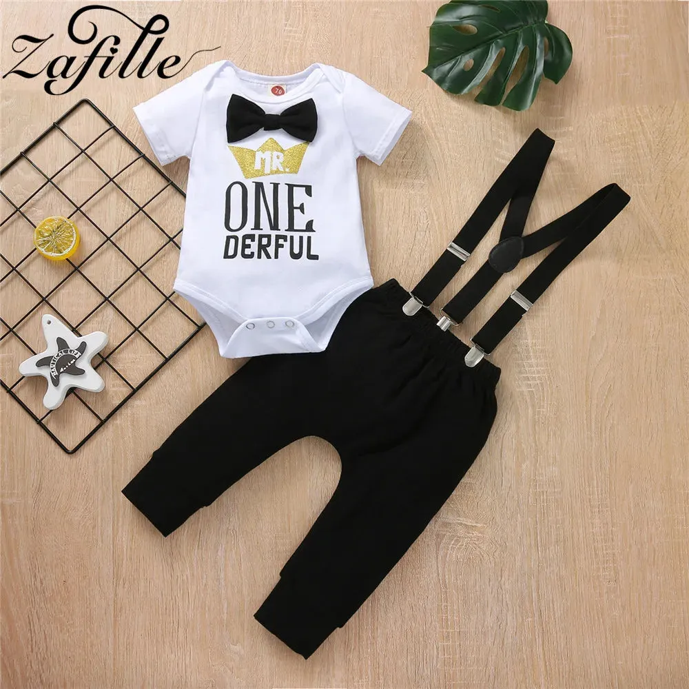 Baby Boy 1st Birthday Romper Toddler Outfit Sets