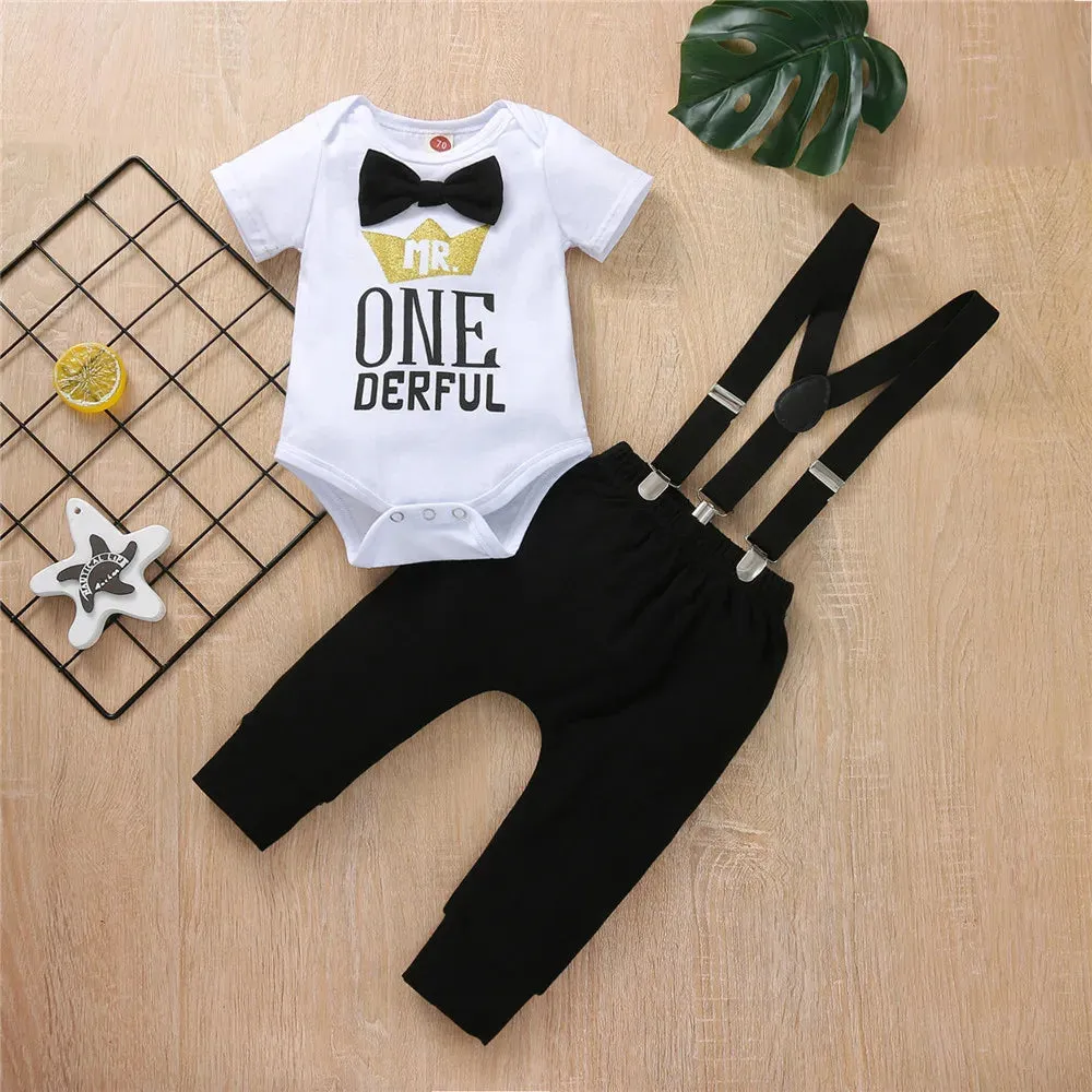 Baby Boy 1st Birthday Romper Toddler Outfit Sets