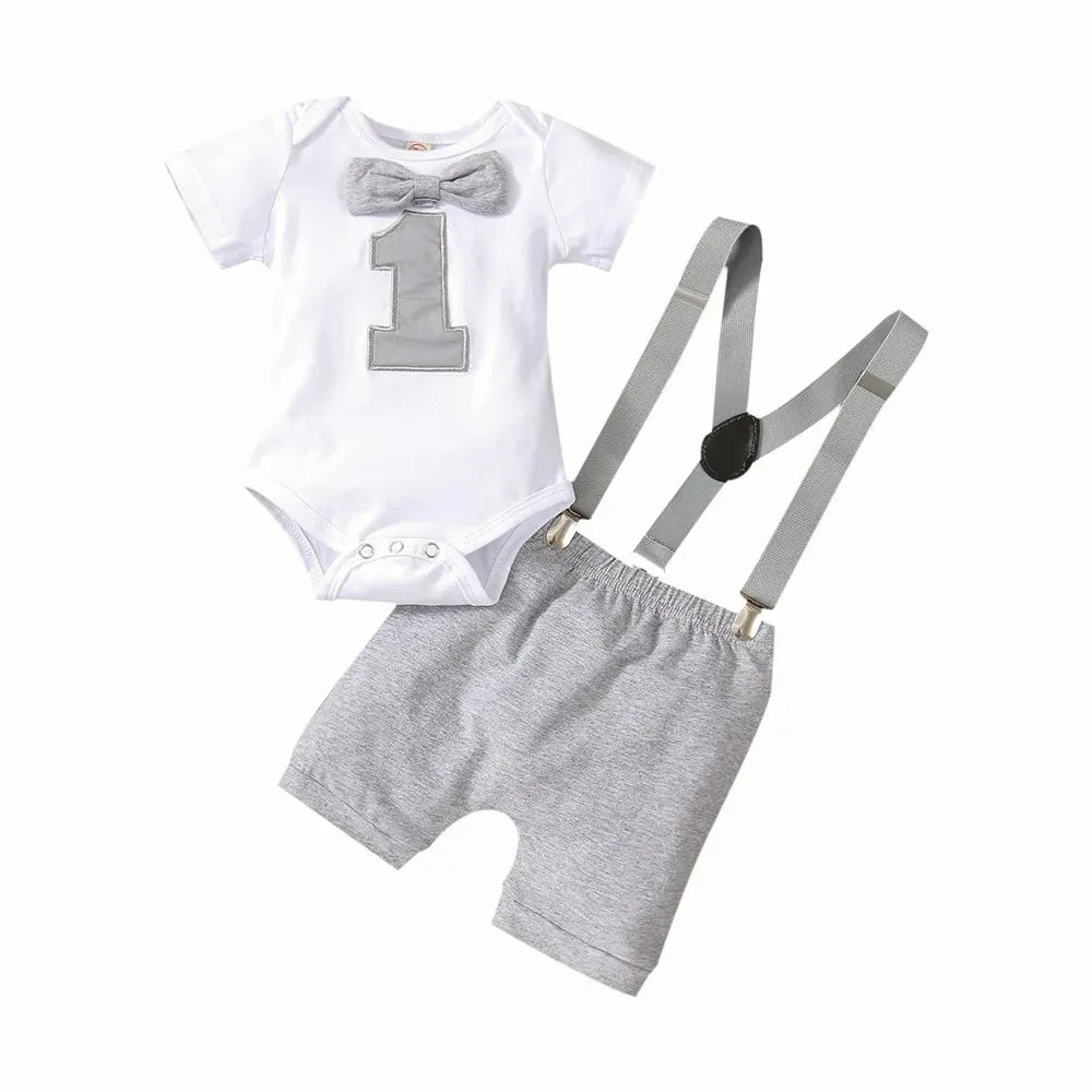 Baby Boy 1st Birthday Romper Toddler Outfit Sets