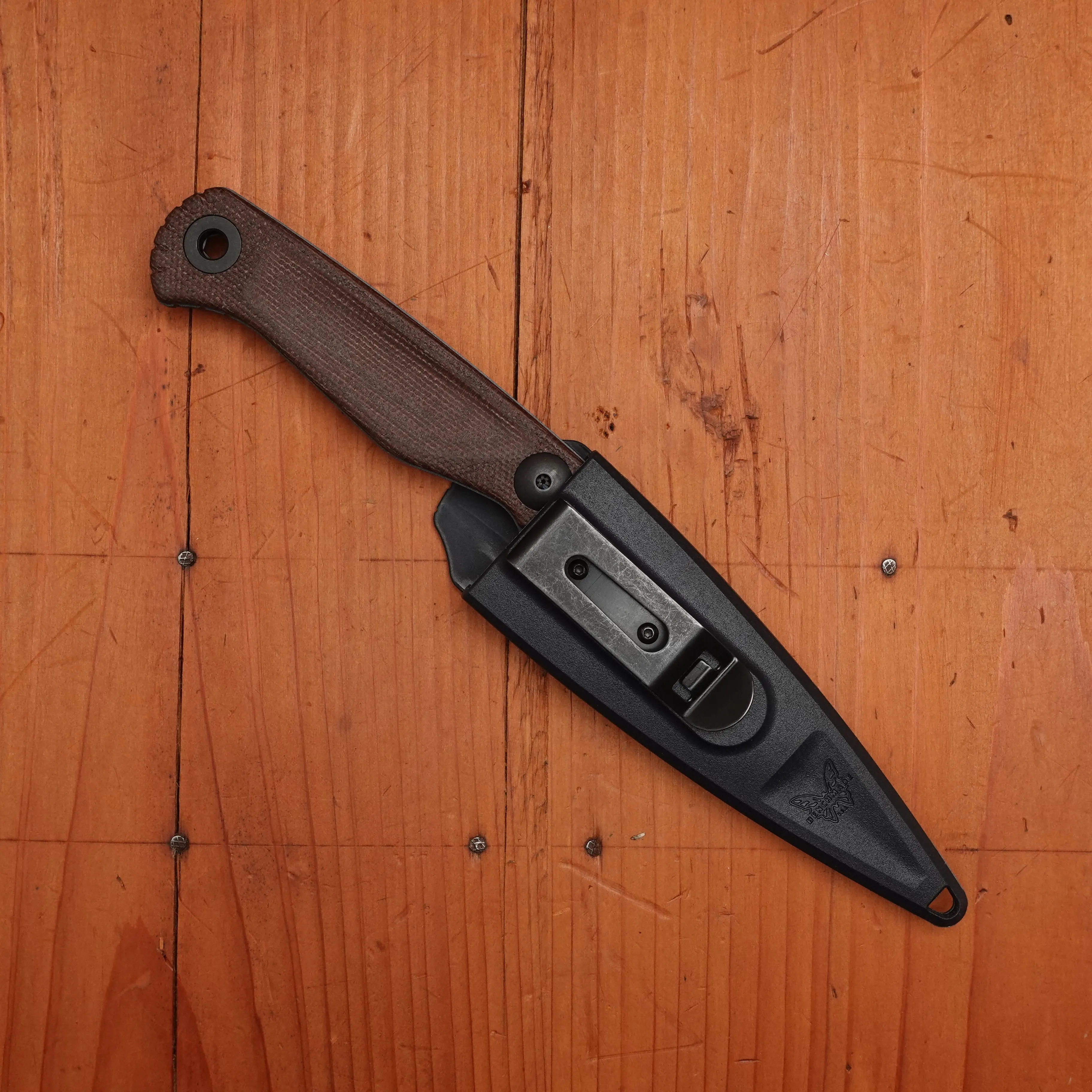 Benchmade 203BT-01 Dacian Spear Point CPM-Magnacut Brown Canvas Micarta Handle