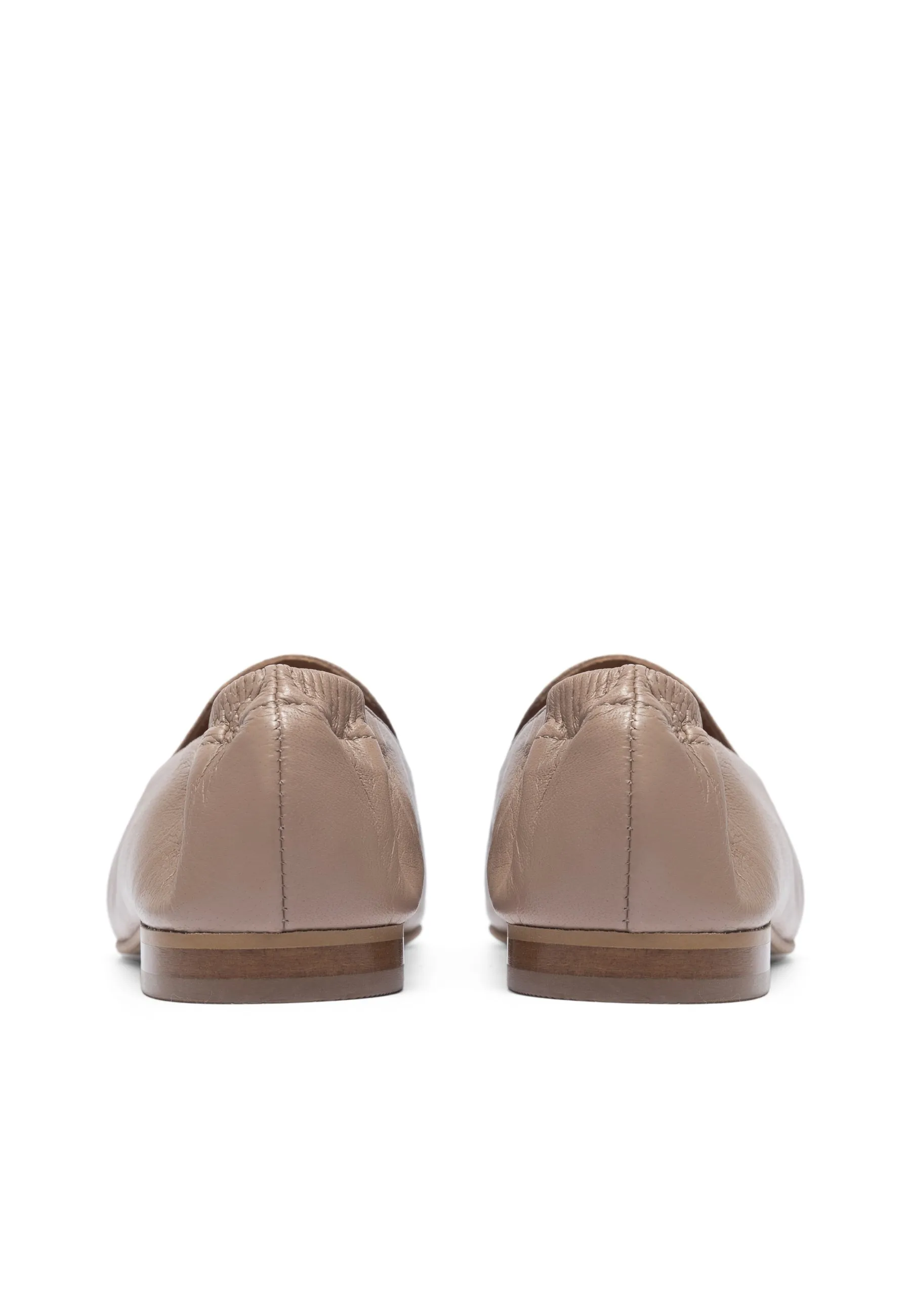 Biatracey Nougat Flat Leather Loafers