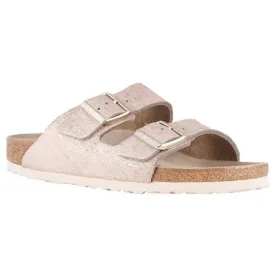 BIRKENSTOCK ARIZONA LEATHER WASHED METALLIC ROSE - WOMENS