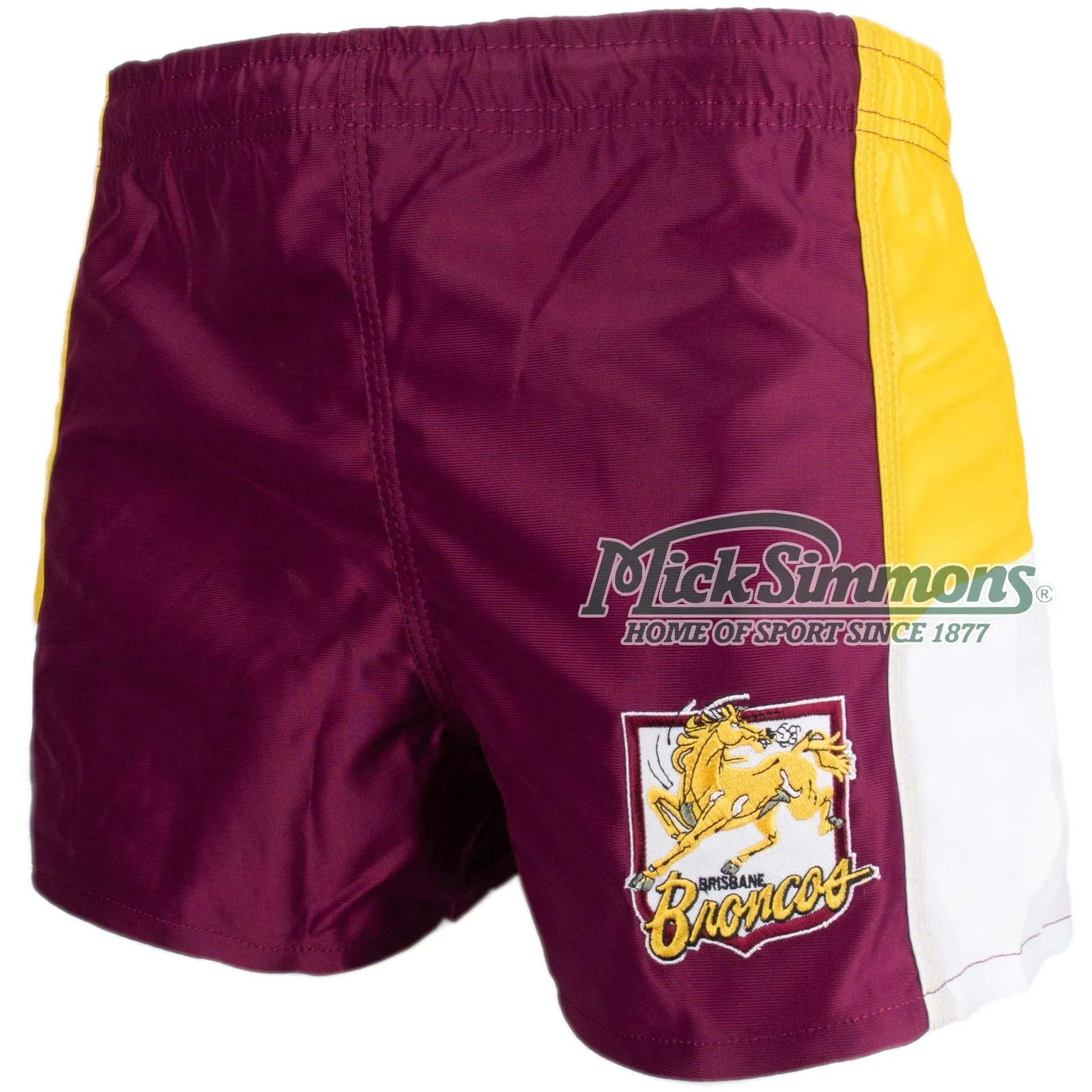 Brisbane Broncos NRL Retro Supporter Rugby League Footy Mens Shorts