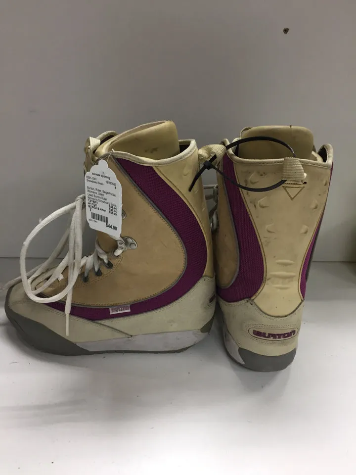 Burton Ruler Beige/Purple Womens Size Specific 7 Used Snowboard Boots