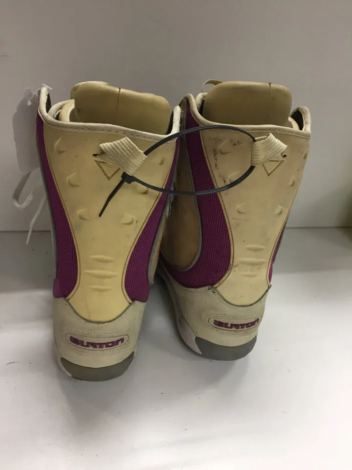 Burton Ruler Beige/Purple Womens Size Specific 7 Used Snowboard Boots