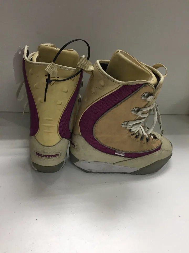 Burton Ruler Beige/Purple Womens Size Specific 7 Used Snowboard Boots