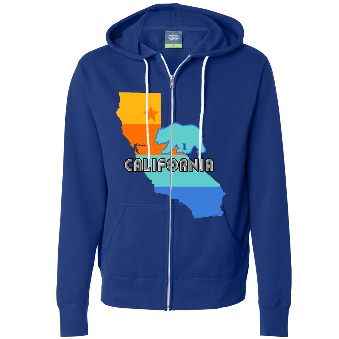 California Bear State Stripes Zip-Up Hoodie