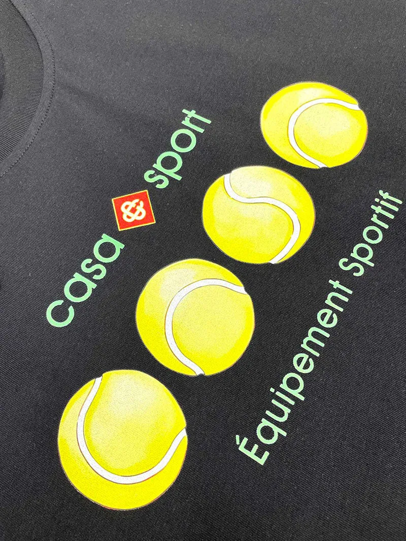 CASABLANCA Casa Sport Tennis Balls T-Shirt Black