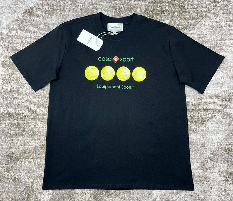 CASABLANCA Casa Sport Tennis Balls T-Shirt Black