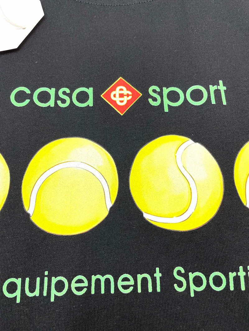 CASABLANCA Casa Sport Tennis Balls T-Shirt Black