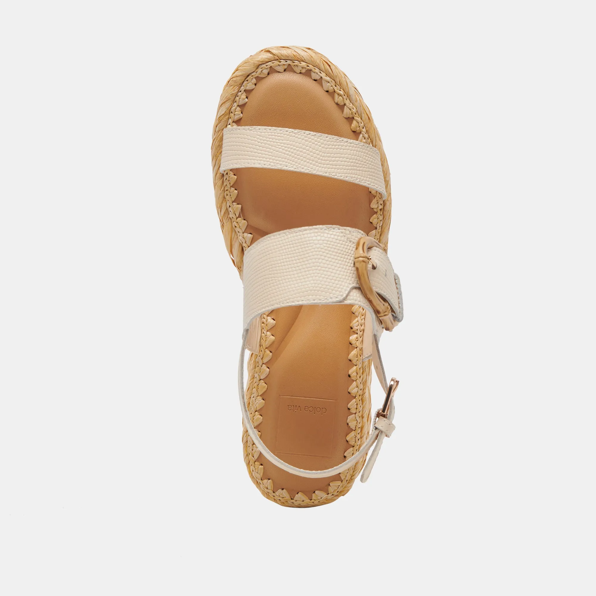 CHERA SANDALS BONE EMBOSSED LEATHER