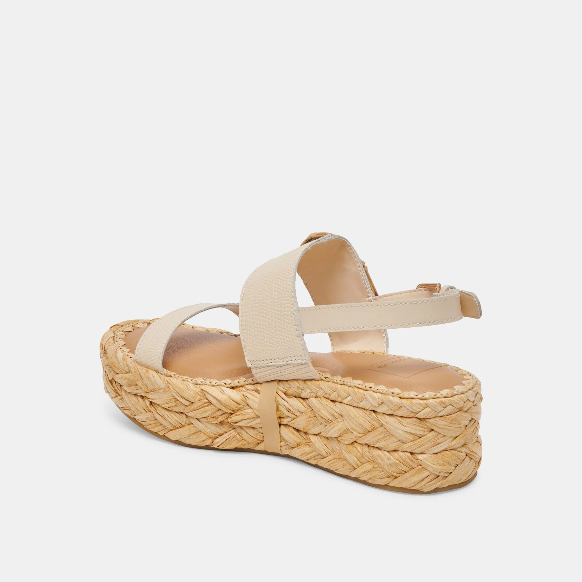 CHERA SANDALS BONE EMBOSSED LEATHER