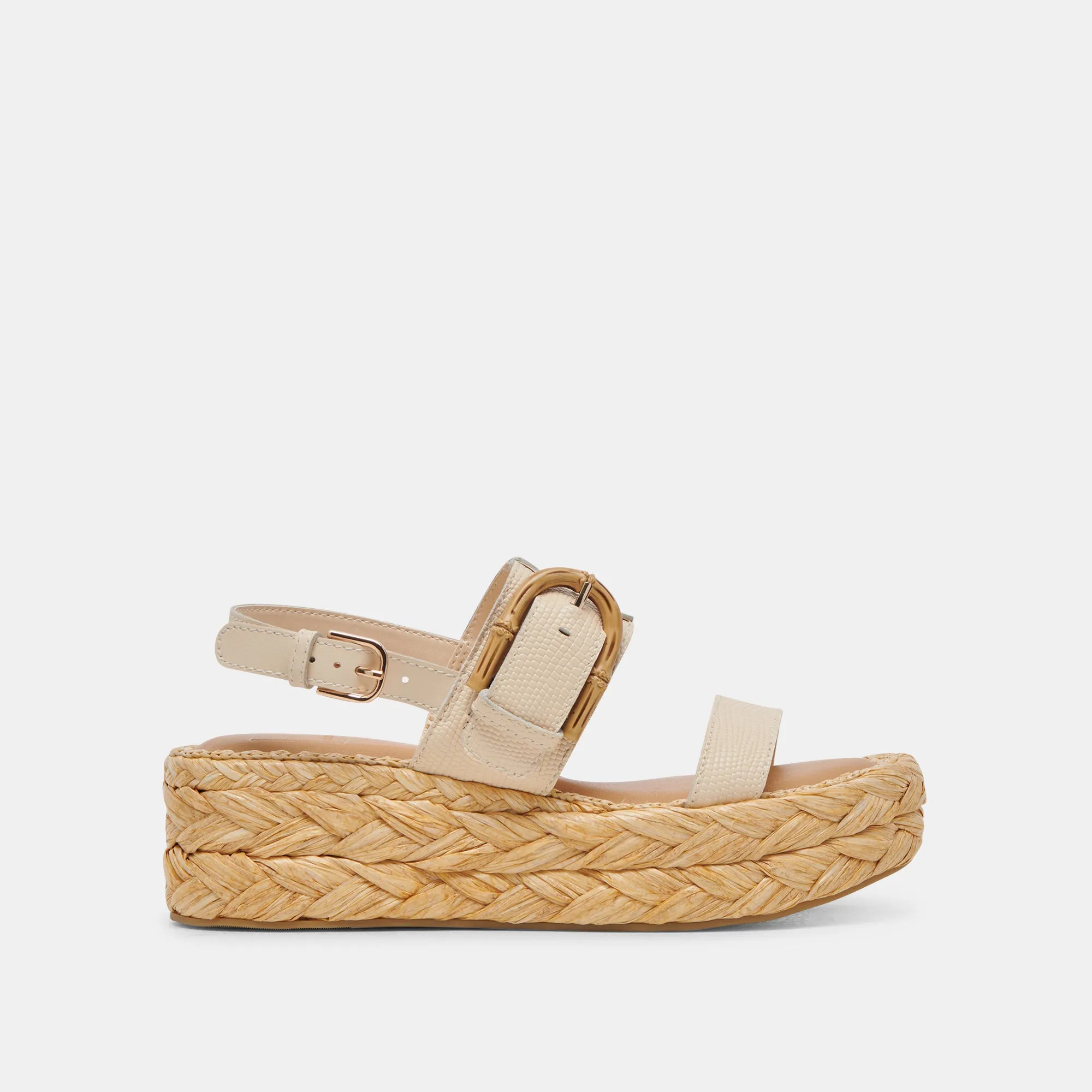 CHERA SANDALS BONE EMBOSSED LEATHER