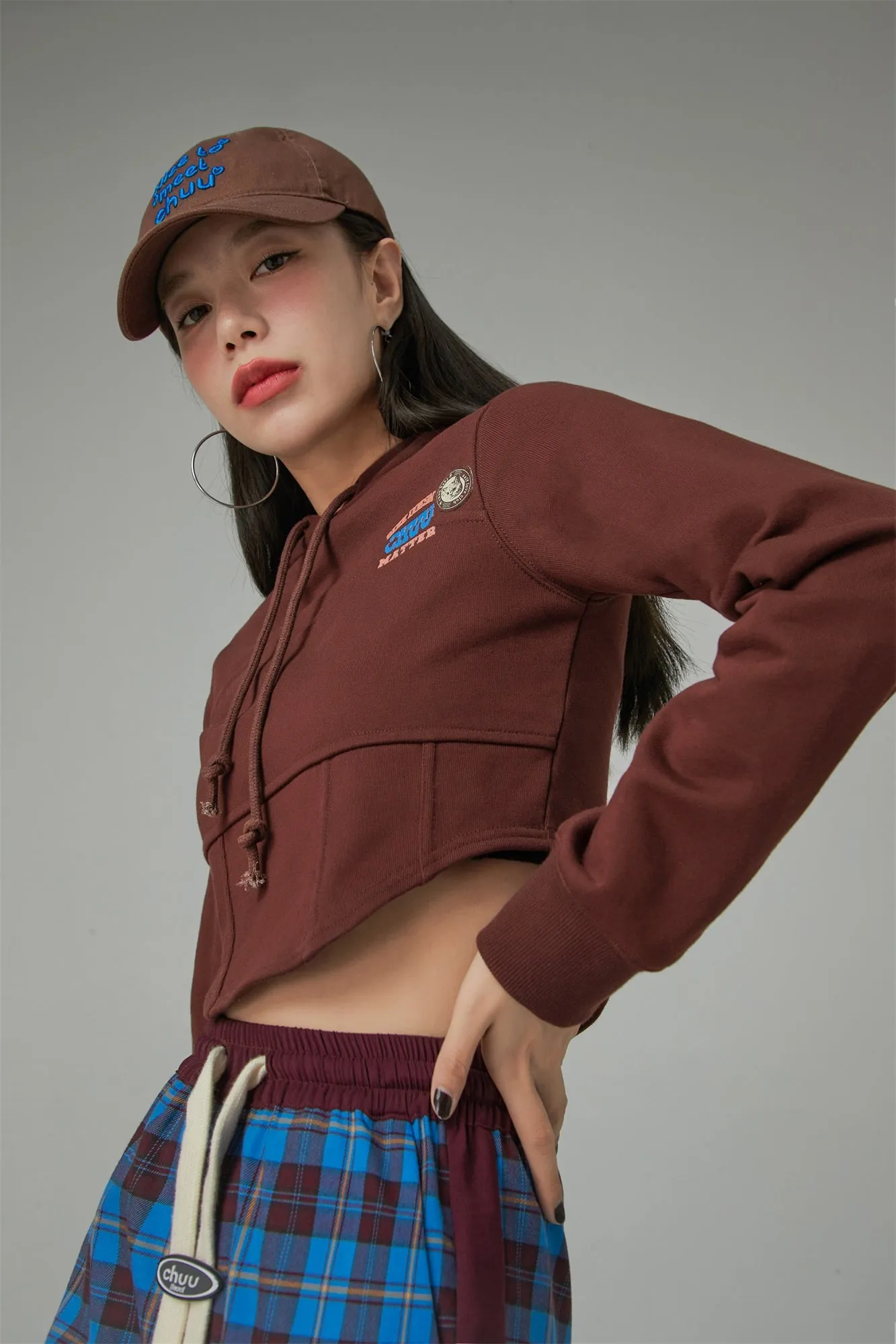 Chuu Matter Corset Crop Hoodie