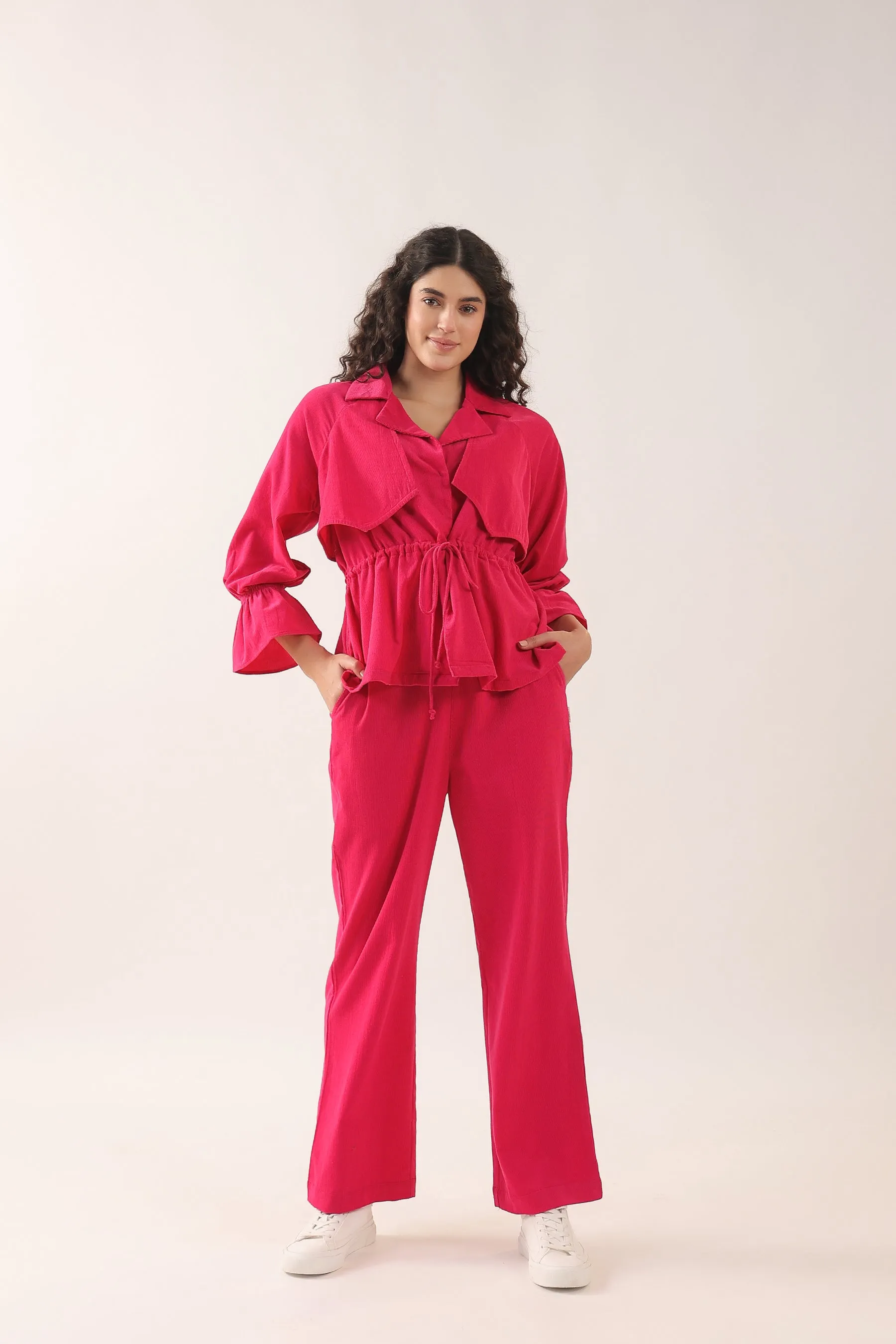 Cranberry Popsicle  Cotton Corduroy Coord Set