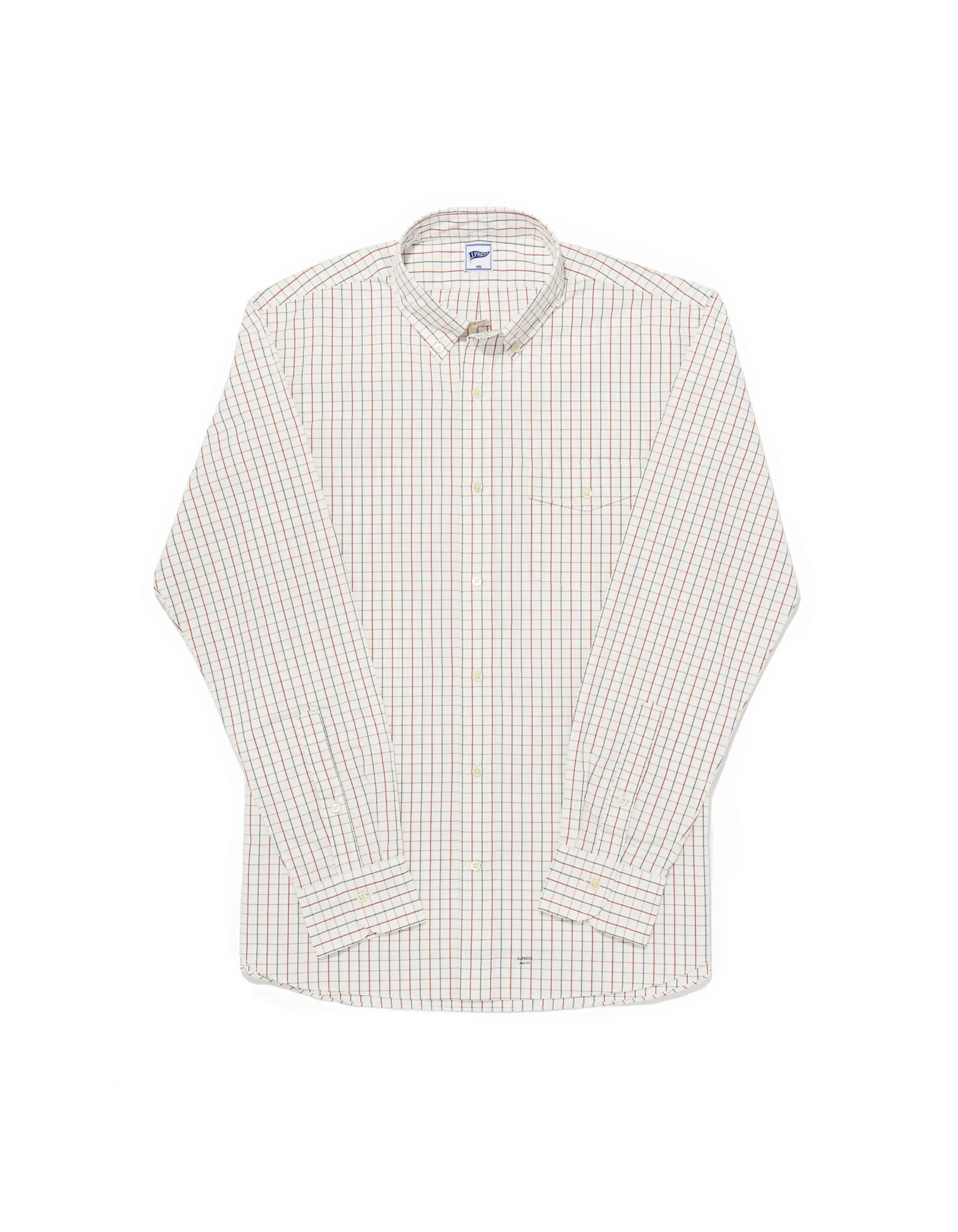 CREAM MINI CHECK SHIRT - TRIM FIT