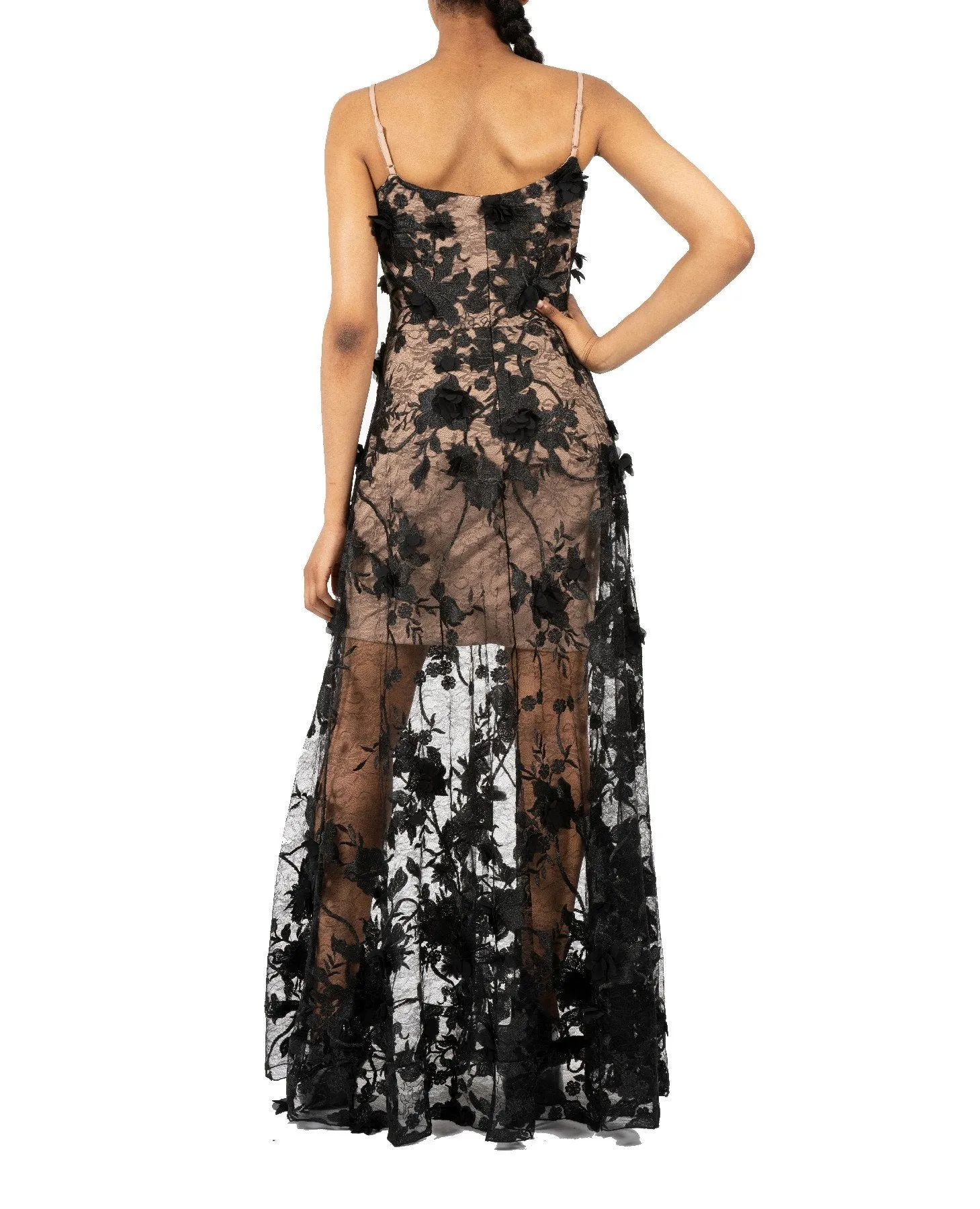 DRESS THE POPULATION-LILIAN GOWN-L- in Clearance