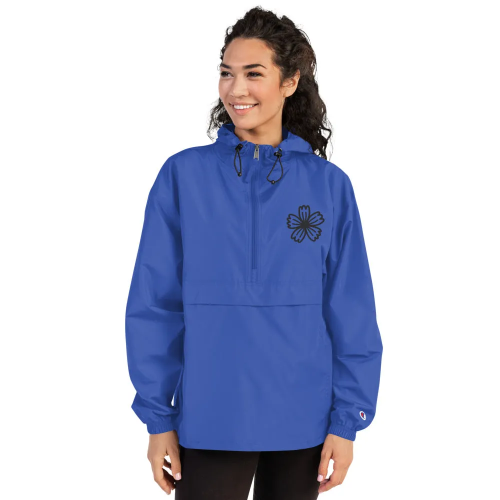 Embroidered Champion Packable Jacket royal blue