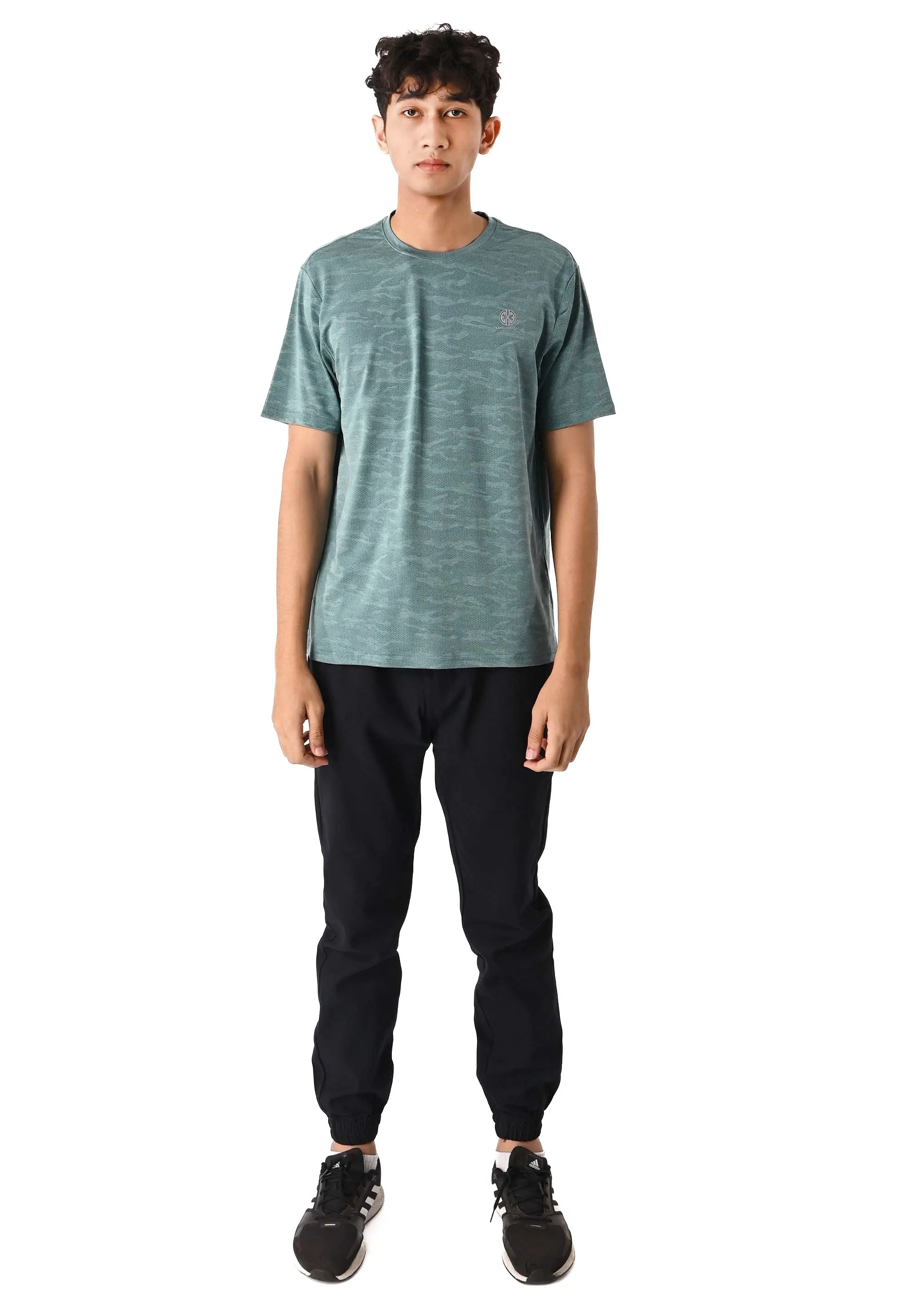 EXHAUST SHORT SLEEVE ROUND NECK T-SHIRT [FREE CUT] 1593