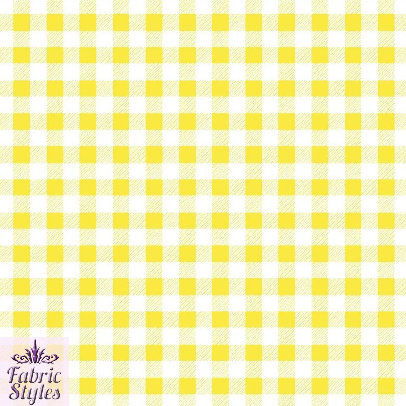 FS130_4 Yellow Gingham Print Scuba Stretch Fabric Yellow