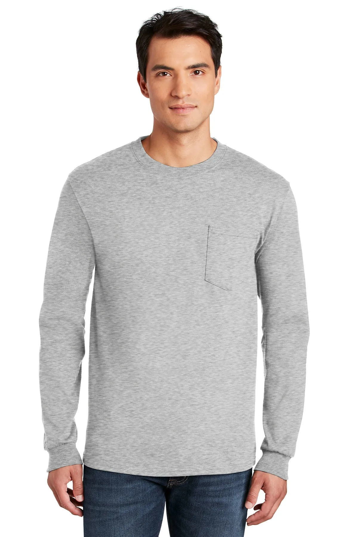 Gildan 100% Cotton Long Sleeve Pocket Tee