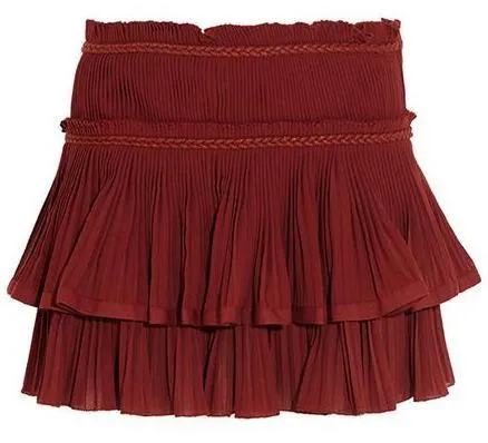 'Grayton' Ruffled Top & 'Glitz' Crinkled Skirt in Red