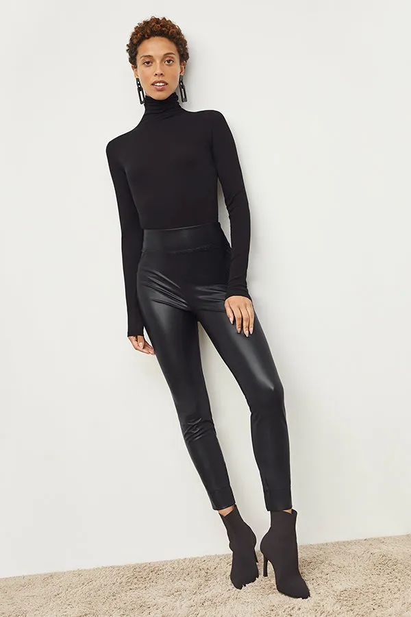 Harrington Legging - Vegan Stretch Leather :: Black