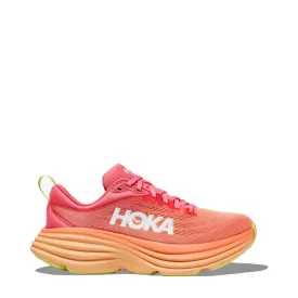 Hoka Women's Bondi 8 Running Sneaker in Coral/Papaya