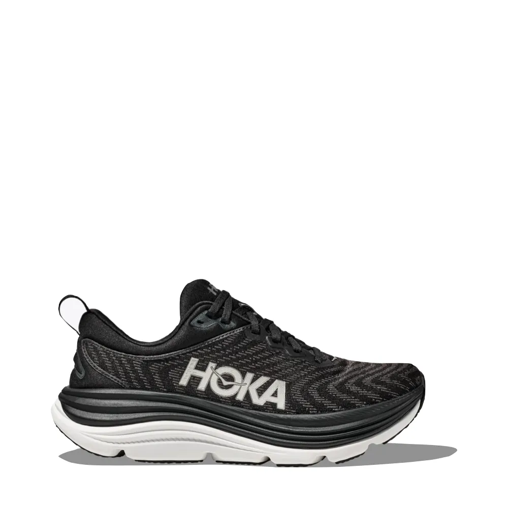 Hoka Womens Gaviota 5 Running Shoes - Black and White Sneakers