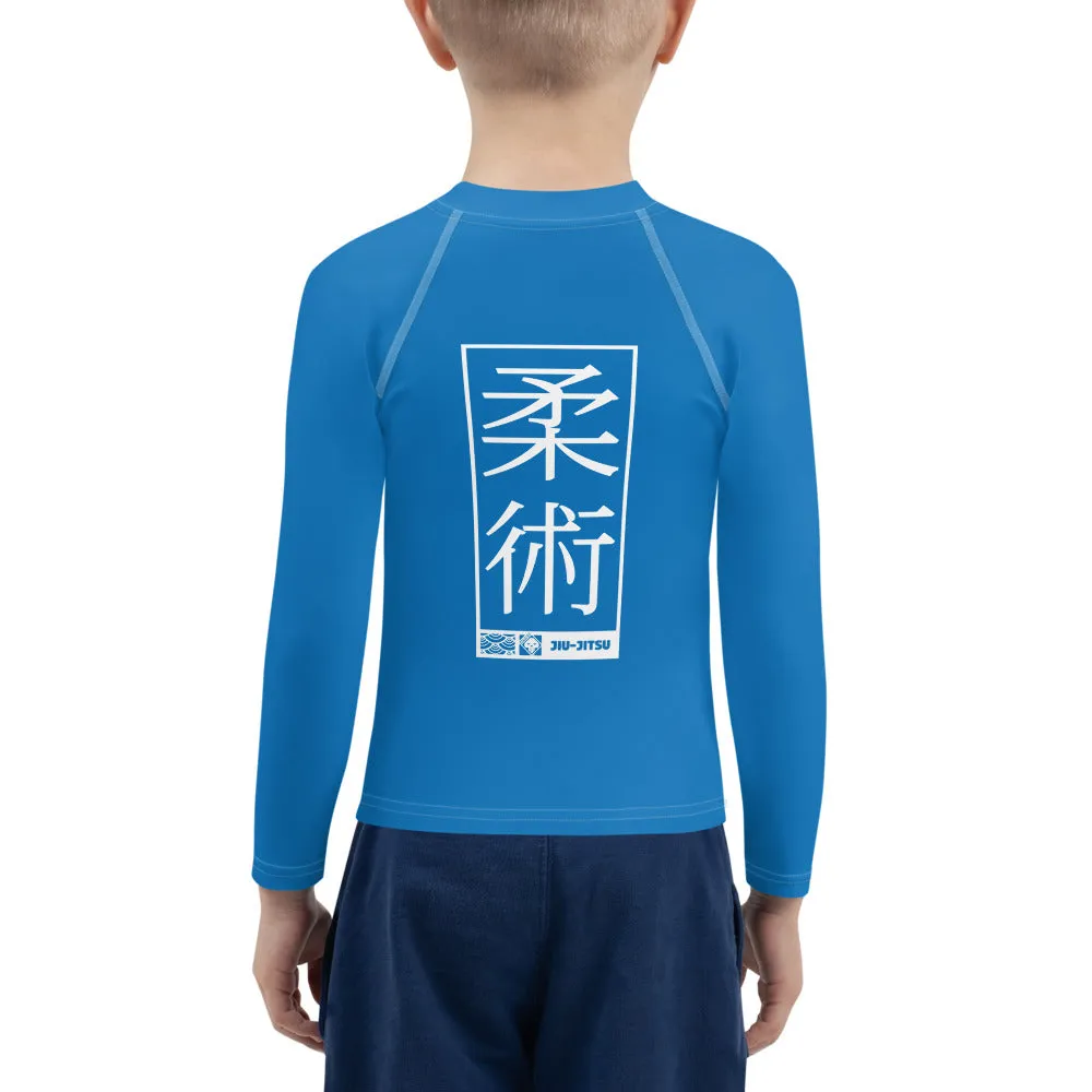 Kid's Boys Long Sleeve BJJ Rash Guard Jiu-Jitsu 004 - Azul