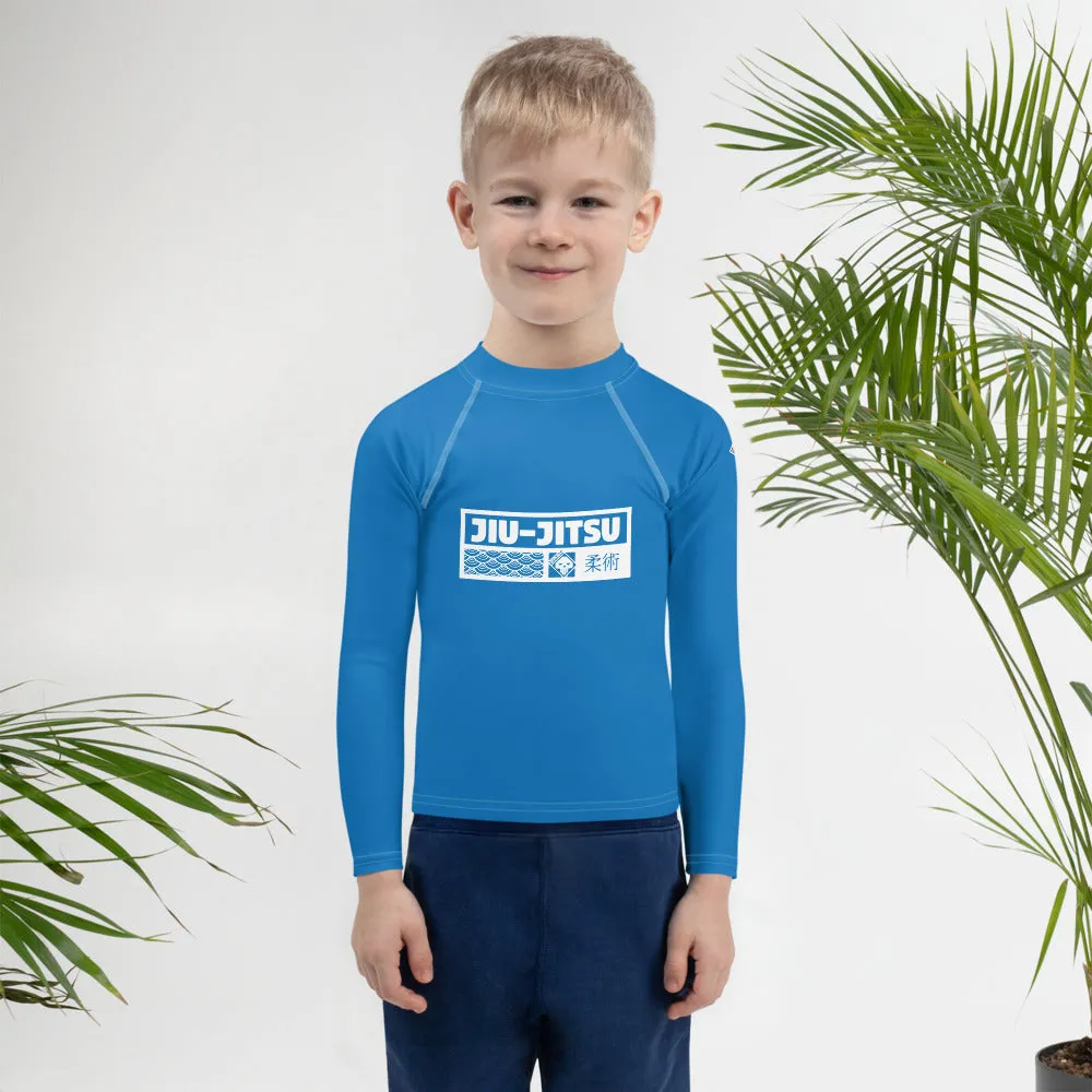 Kid's Boys Long Sleeve BJJ Rash Guard Jiu-Jitsu 004 - Azul