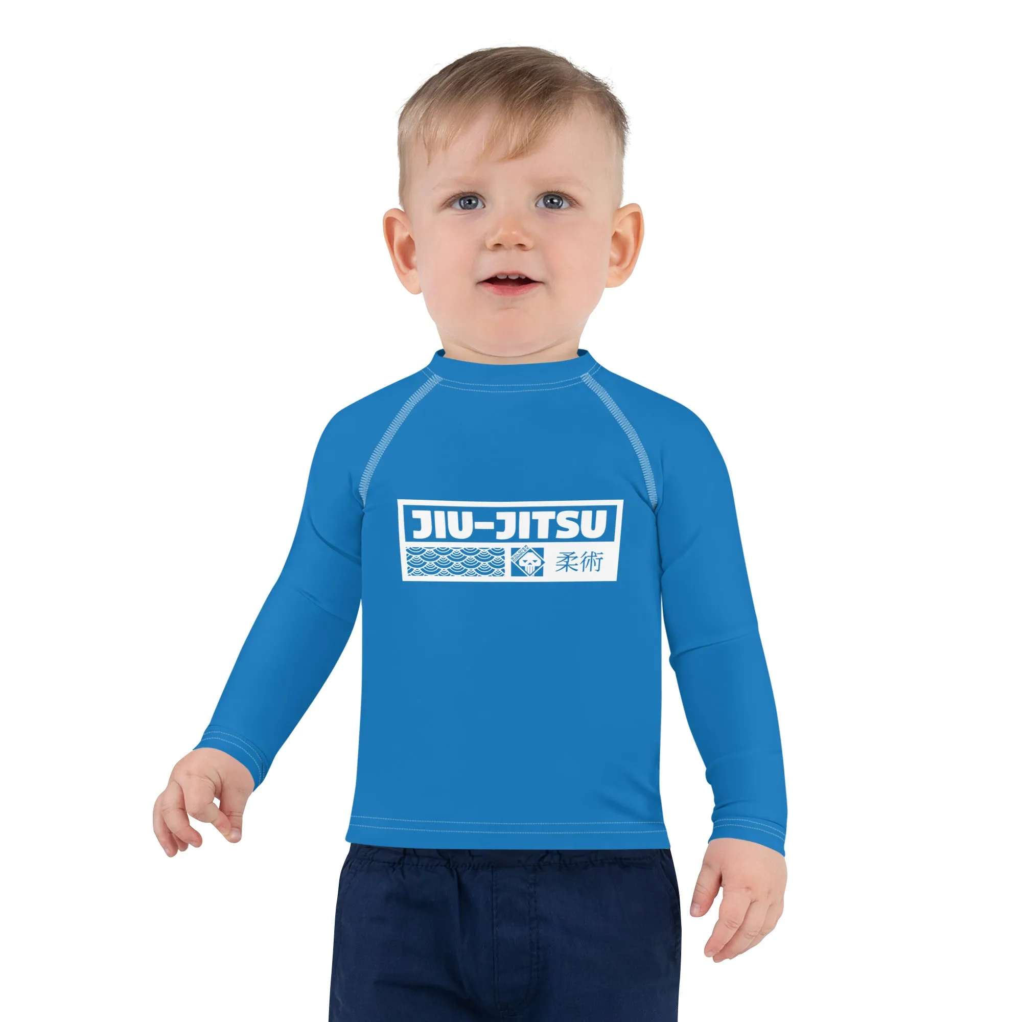 Kid's Boys Long Sleeve BJJ Rash Guard Jiu-Jitsu 004 - Azul