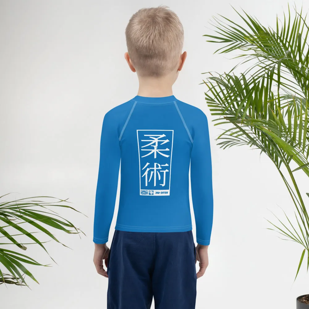 Kid's Boys Long Sleeve BJJ Rash Guard Jiu-Jitsu 004 - Azul