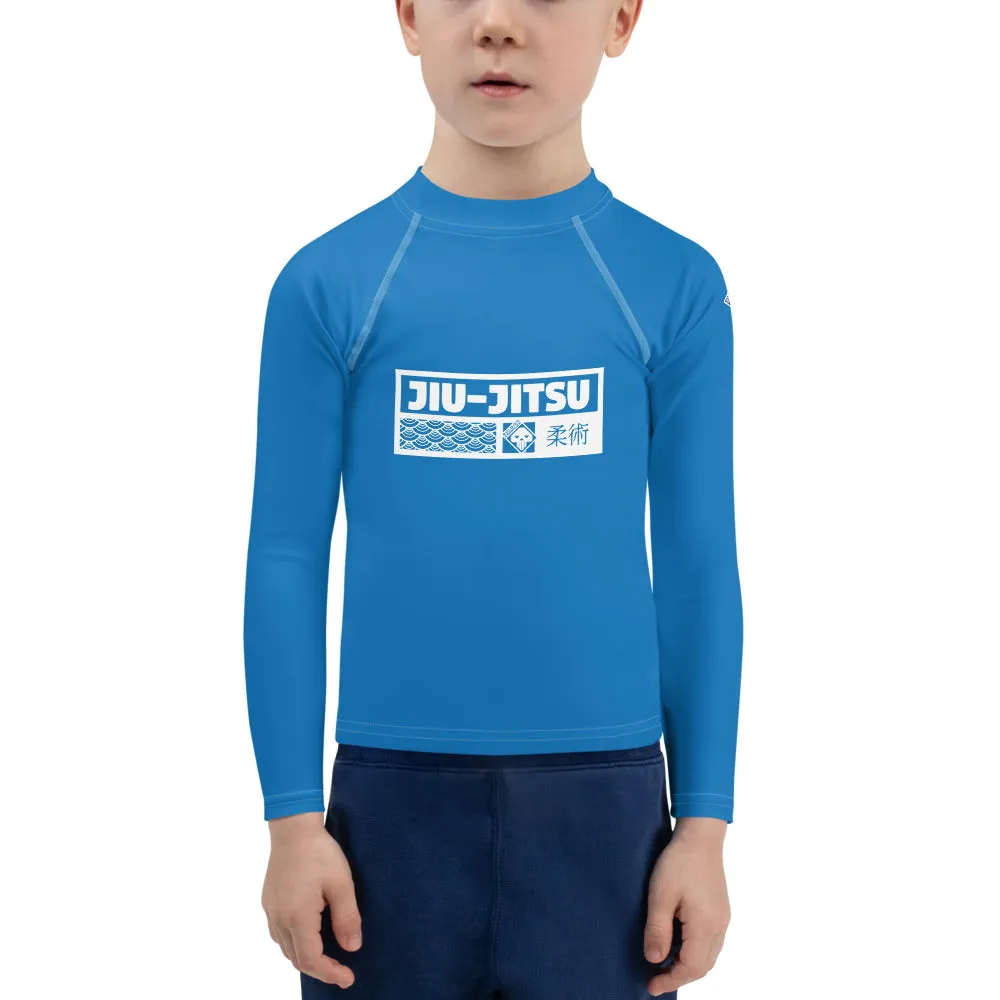 Kid's Boys Long Sleeve BJJ Rash Guard Jiu-Jitsu 004 - Azul