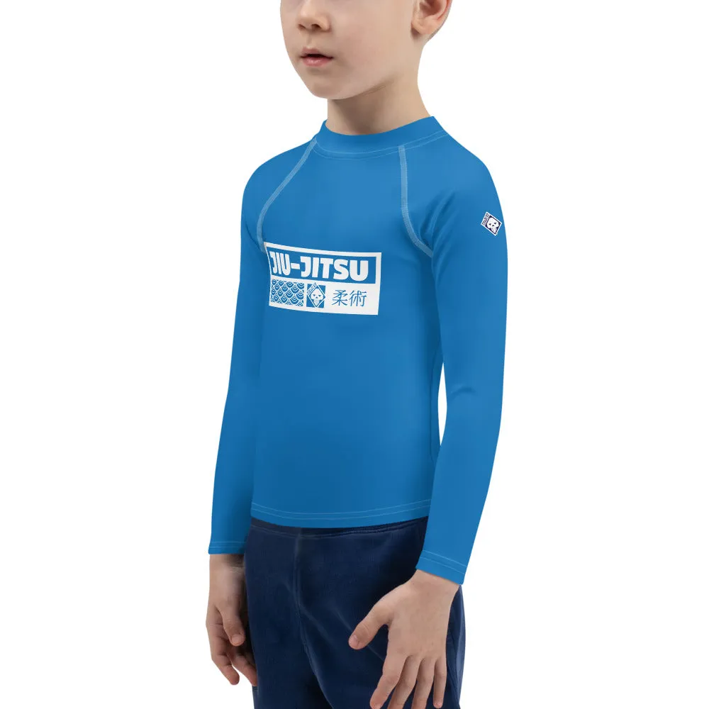 Kid's Boys Long Sleeve BJJ Rash Guard Jiu-Jitsu 004 - Azul