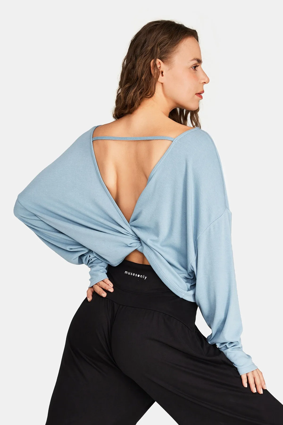 Long Sleeve Cord Cutout T-Shirt