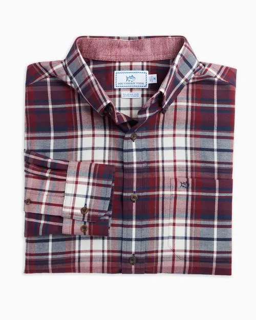 Men's Flannel Purser Plaid Long Sleeve Sportshirt