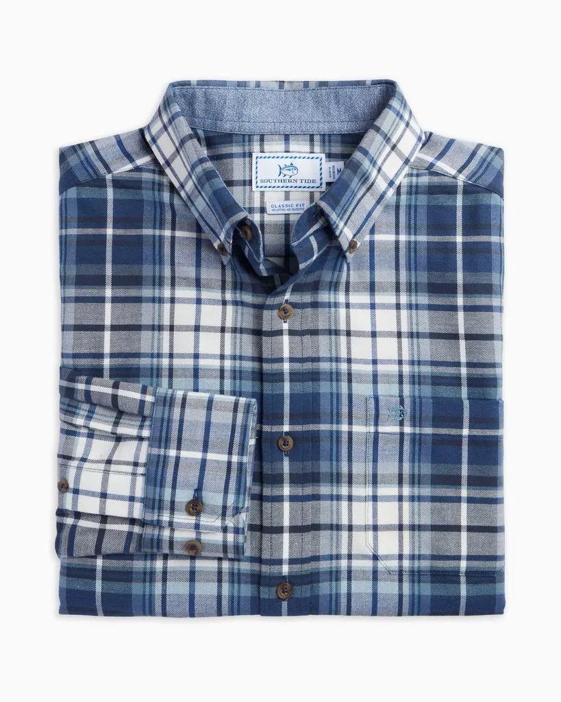 Men's Flannel Purser Plaid Long Sleeve Sportshirt