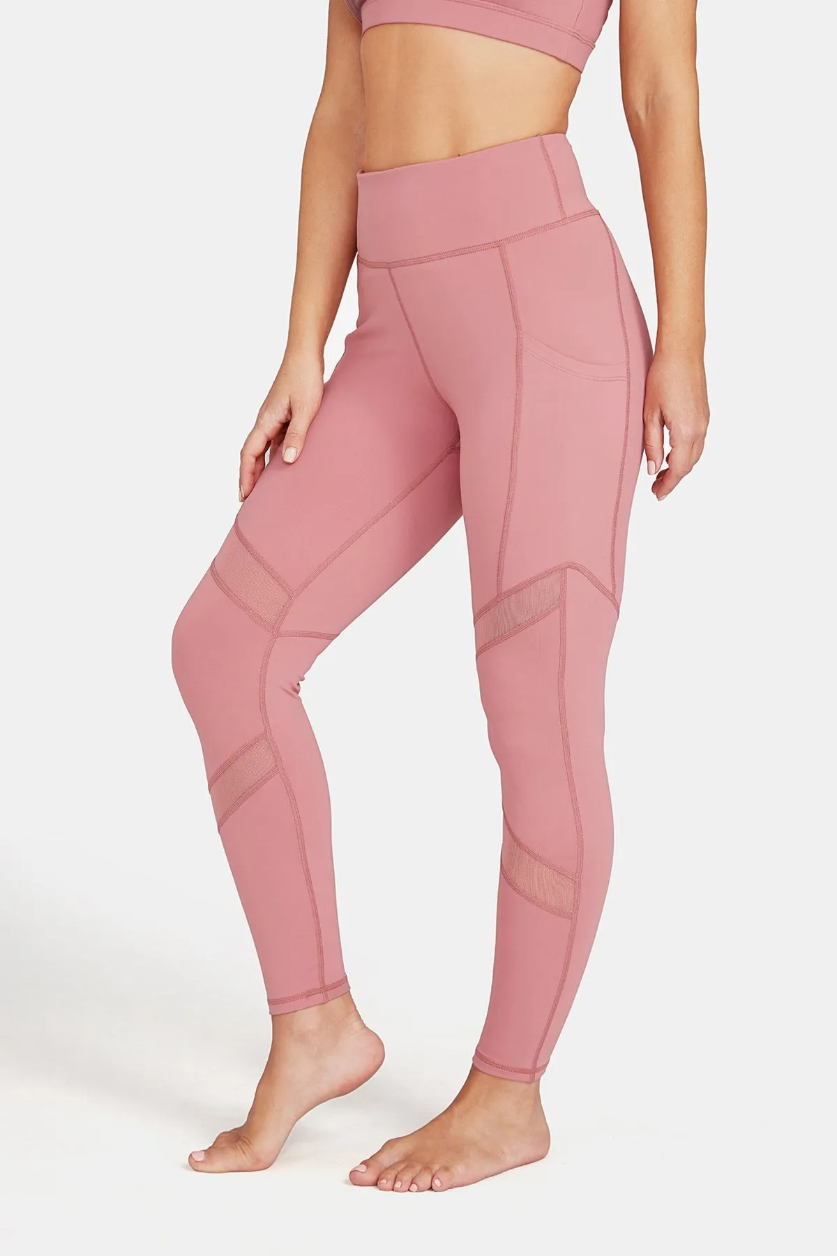 Mesh Panels High-Rise Tight Leggings