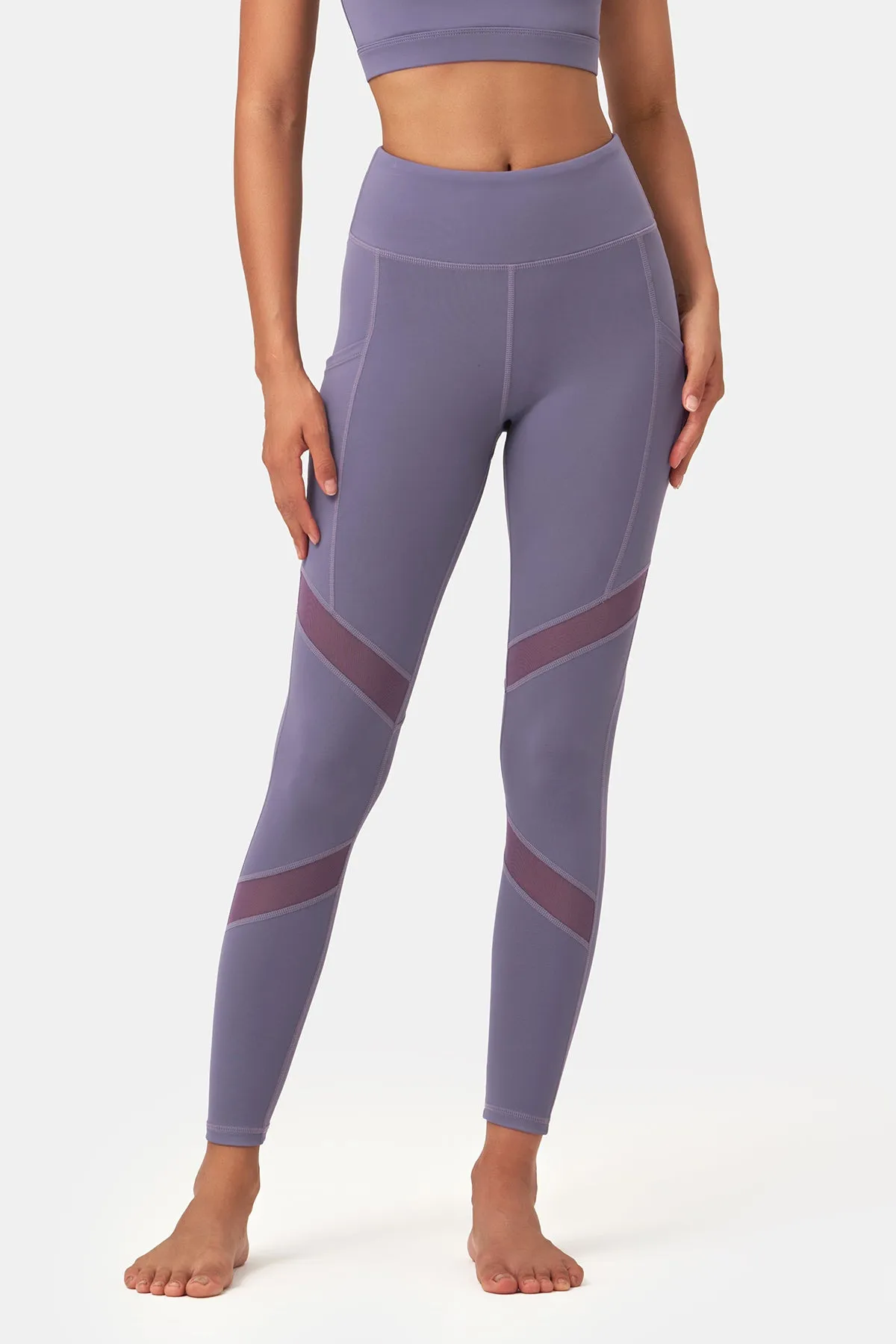 Mesh Panels High-Rise Tight Leggings