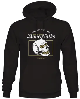 Money Talks Dollar Skull Graphic Hoodie