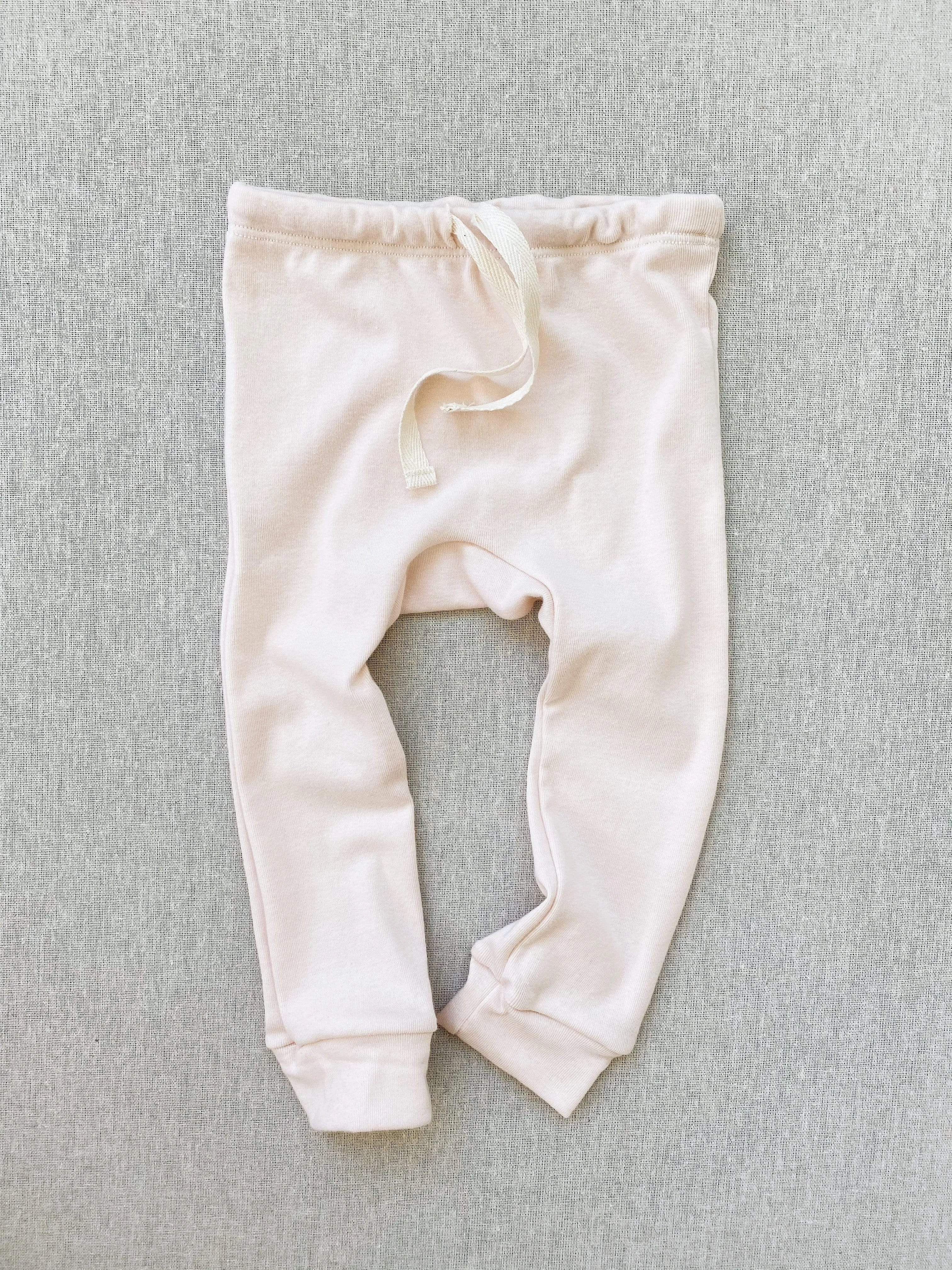 organic cotton drawstring leggings - blush